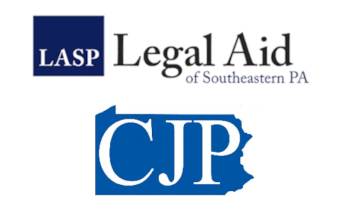 Legal Aid of Southeastern PA and Community Justice Project logos